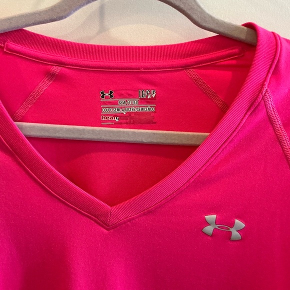 Under Armour Women's Bright Pink Long Sleeve Tee - Picture 2 of 3